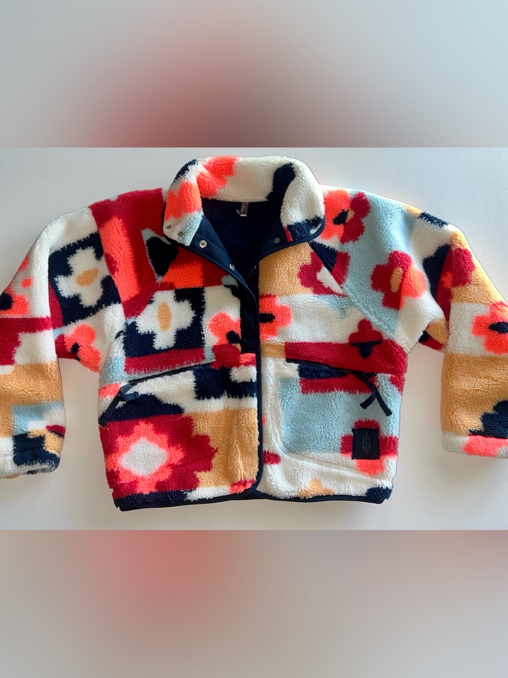🆕 Free People Movement Hit The Slopes Printed Fleece Button Down Jacket $198 XS - Picture 4 of 16